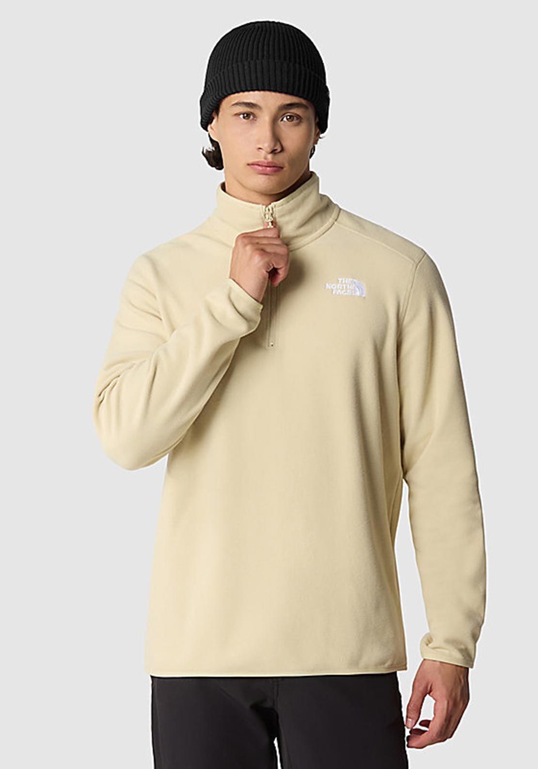 The North Face Men's 100 Glacier Quarter Zip Fleece, Gravel