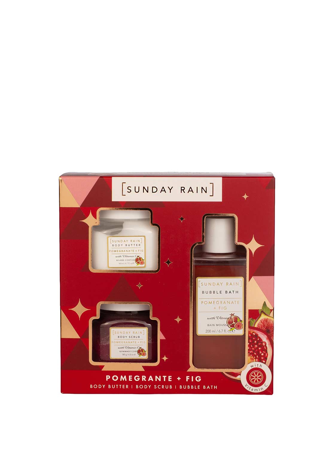 The Beauty Studio Sunday Rain Pomegranate & Fig Trio Gift Set