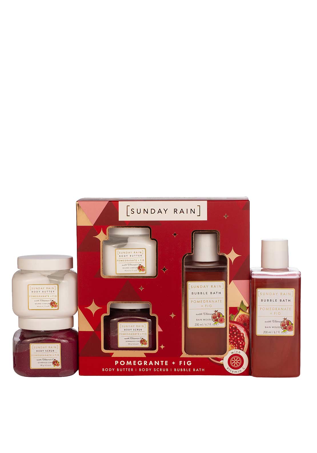 The Beauty Studio Sunday Rain Pomegranate & Fig Trio Gift Set