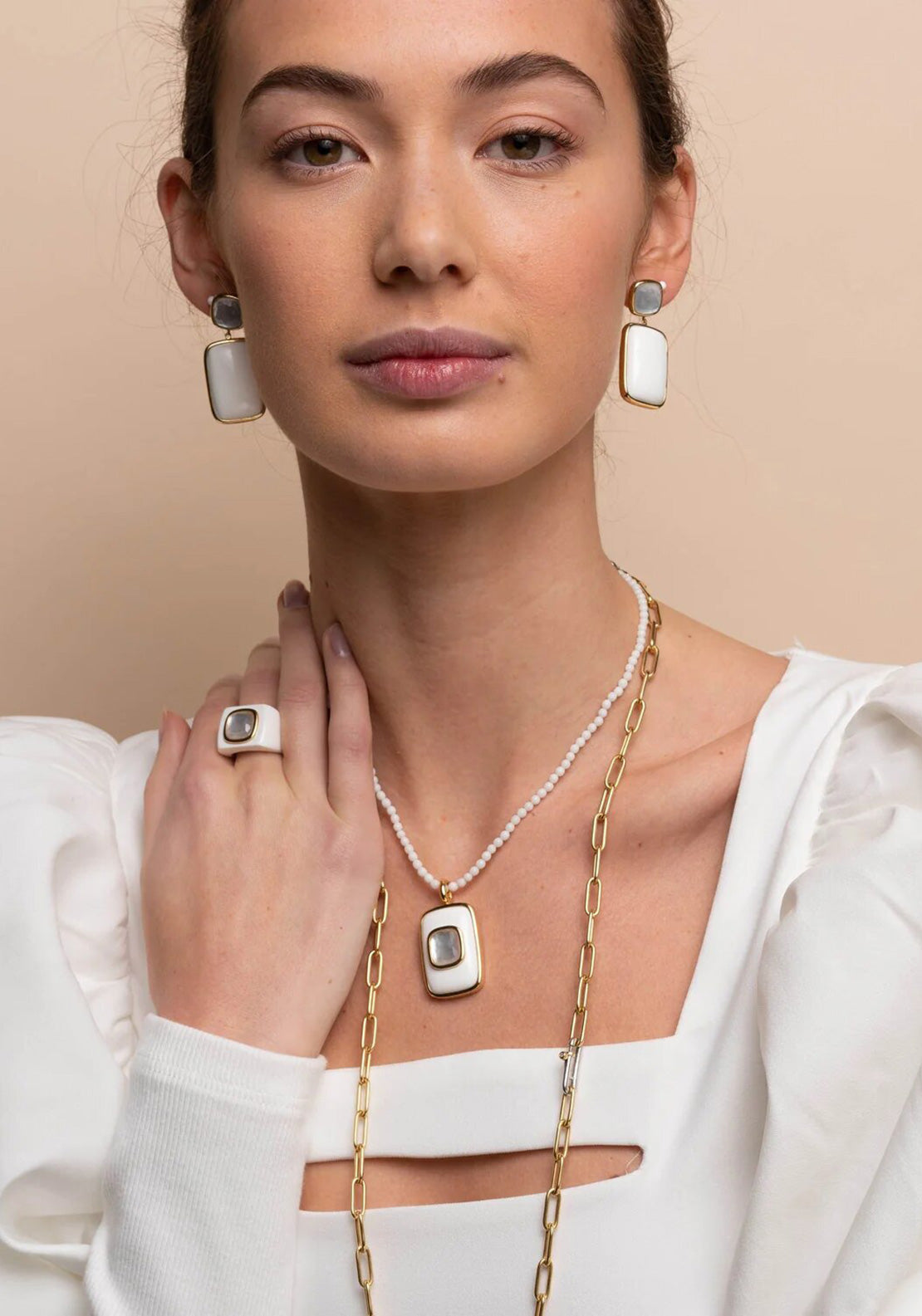 Ti Sento Agate Stone Drop Earrings, Gold