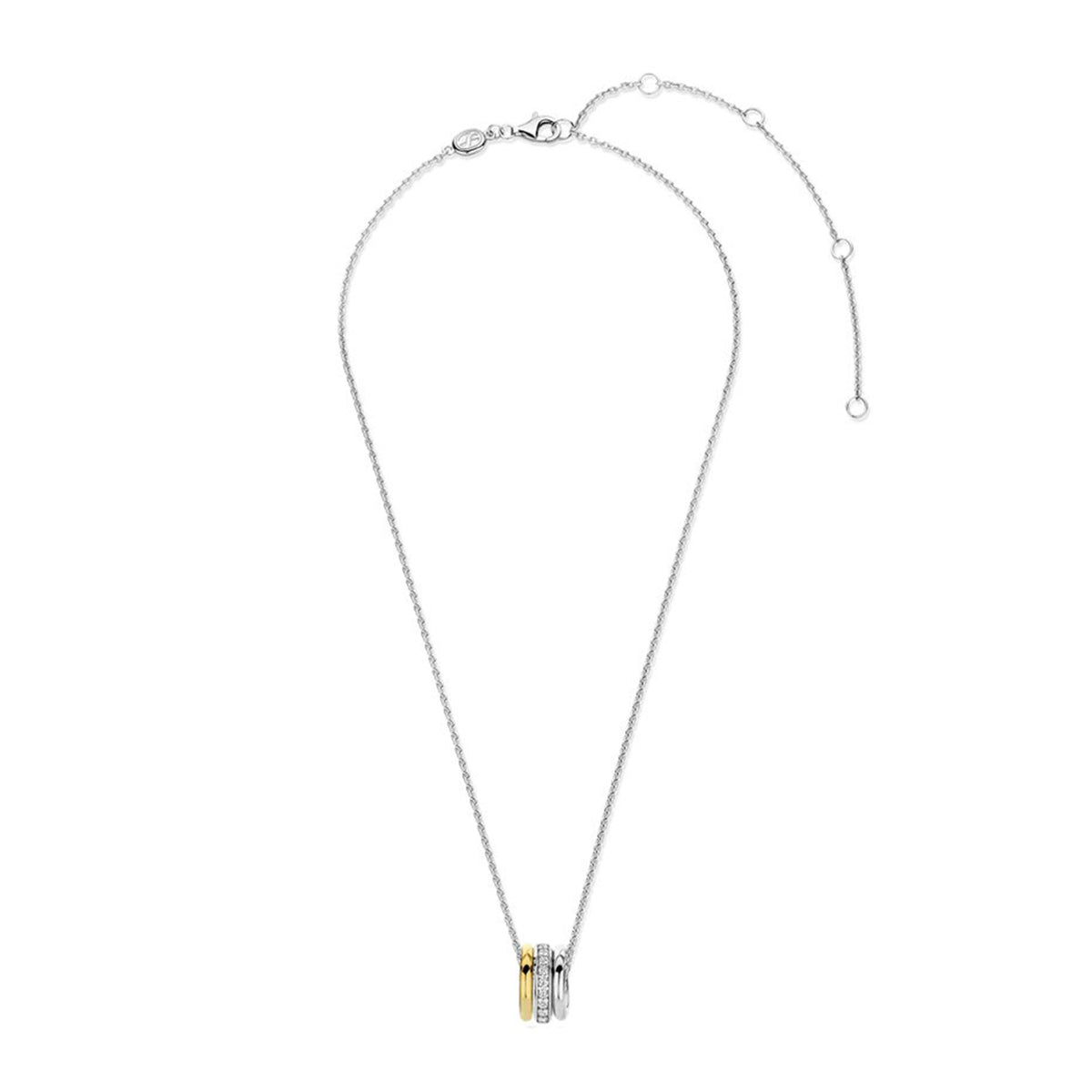 Ti Sento Circle Trio Pendant Necklace, Silver
