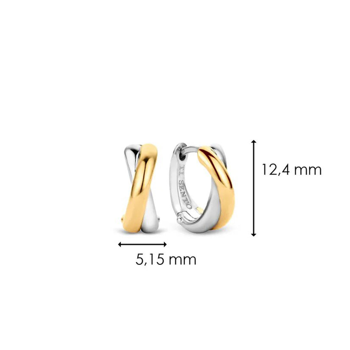 Ti Sento Infinity Huggie Hoops, Silver & Gold