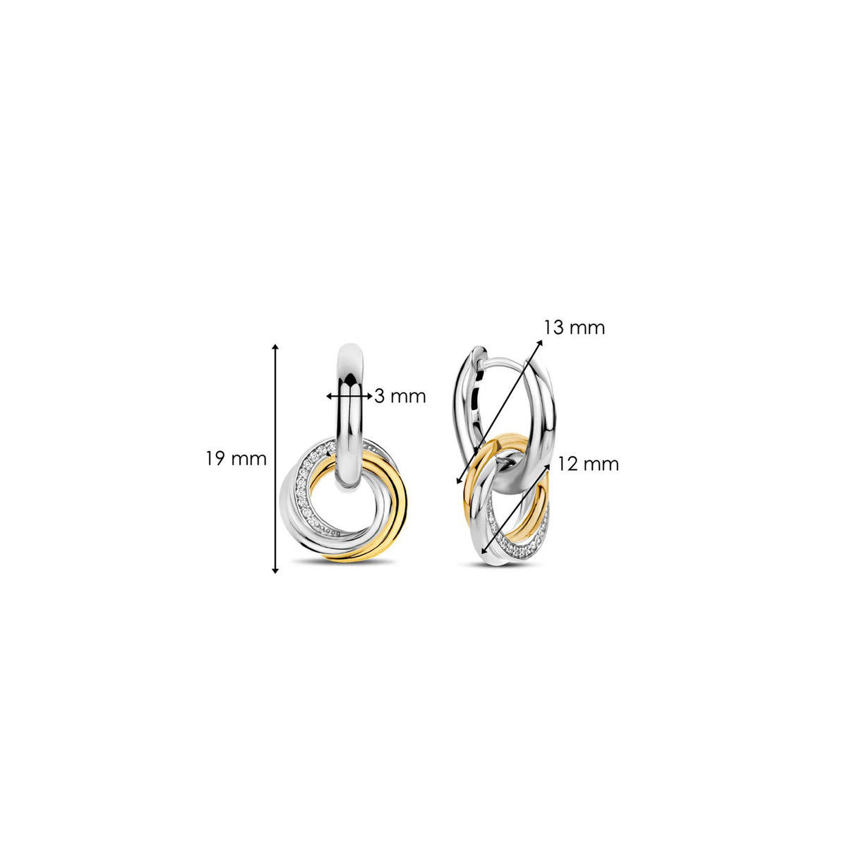 Ti Sento Intertwined Hoop Earrings, Silver & Gold