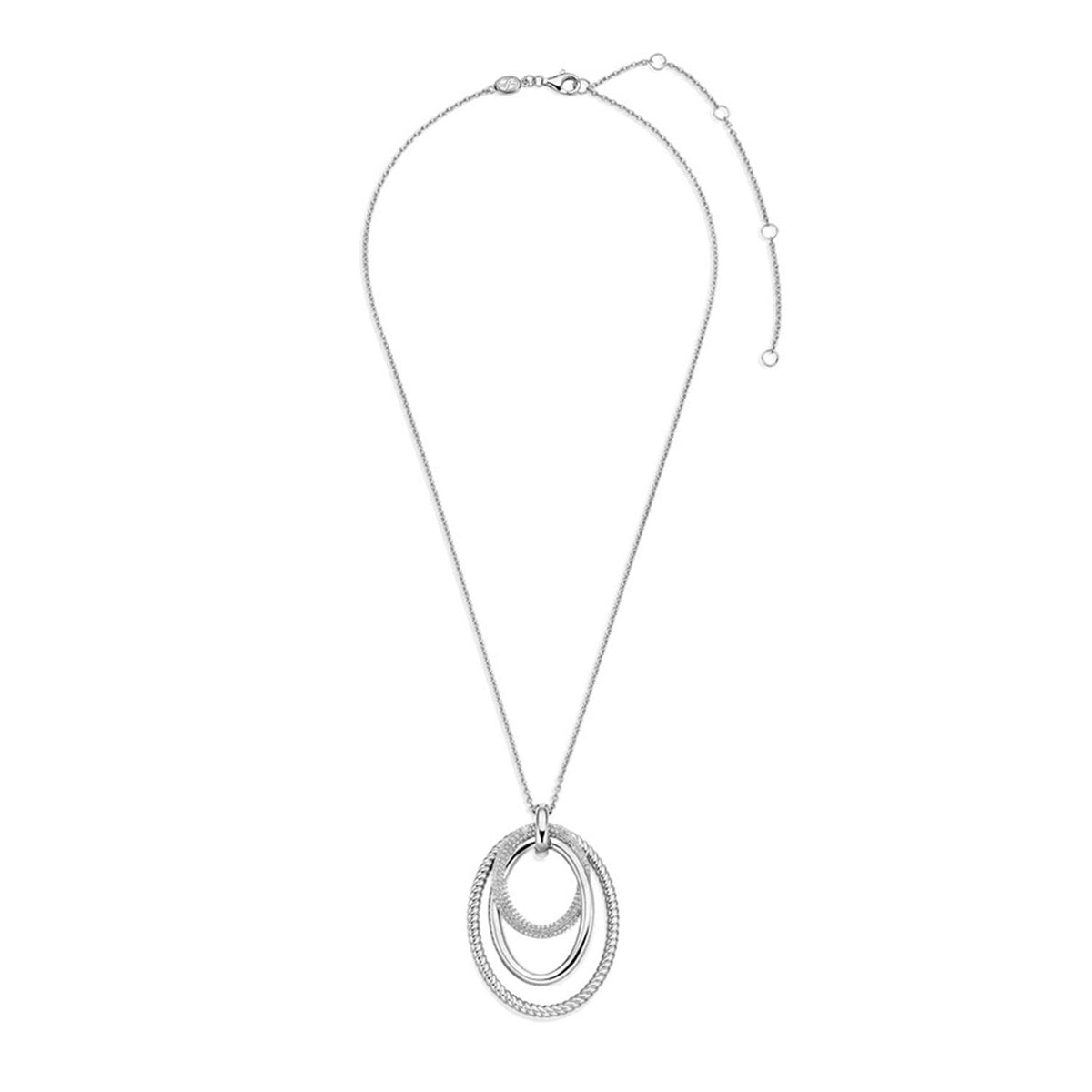 Ti Sento Interwoven Circles Pendant Necklace, Silver