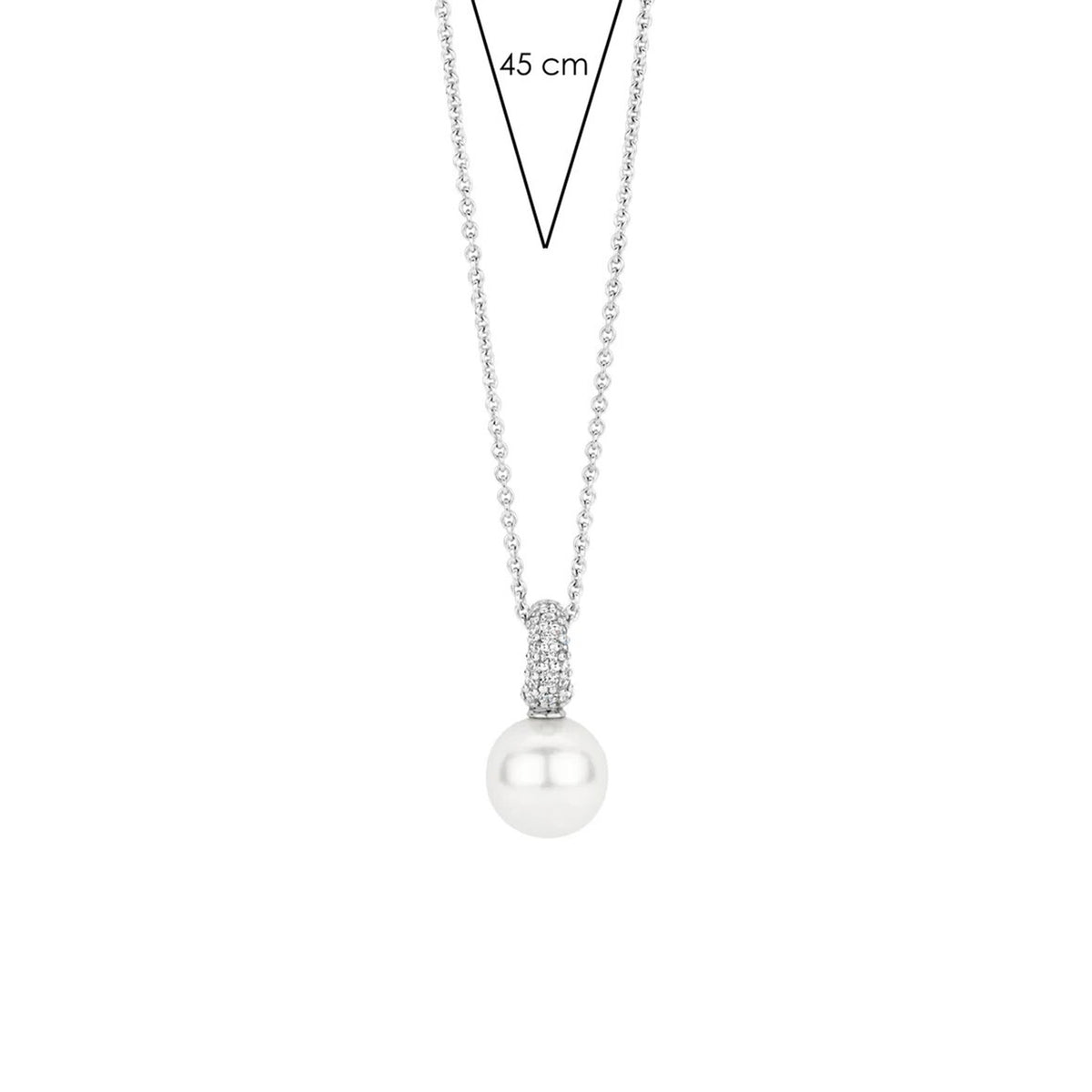 Ti Sento Pearl Pendant Necklace, Silver