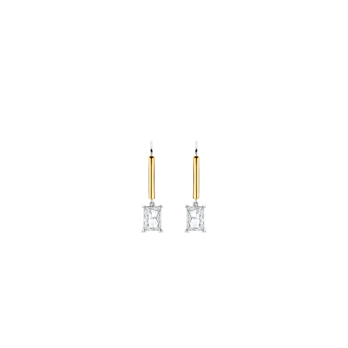 Ti Sento Rectangle CZ Charm Earrings, Gold