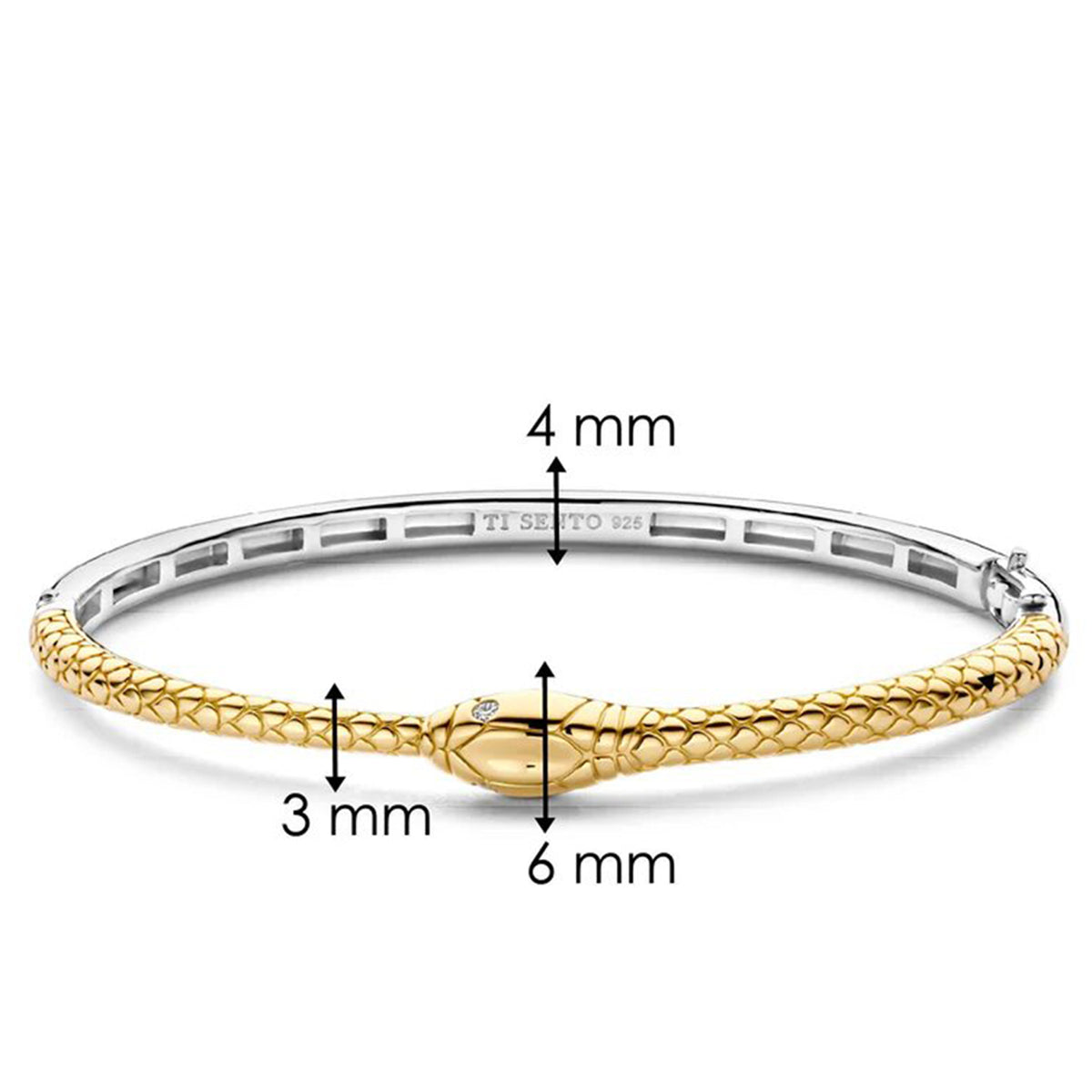 Ti Sento Snake Bangle, Gold