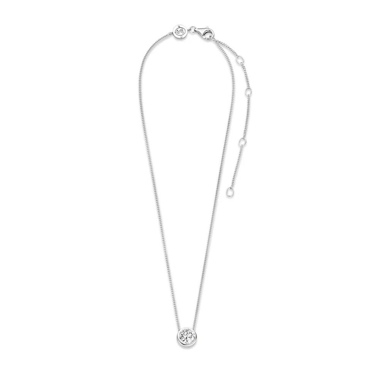 Ti Sento Solitaire Pendant Necklace, Silver