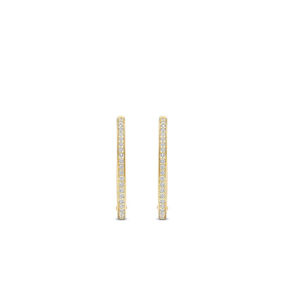 Ti Sento Tennis Oval Hoop Earrings, Gold