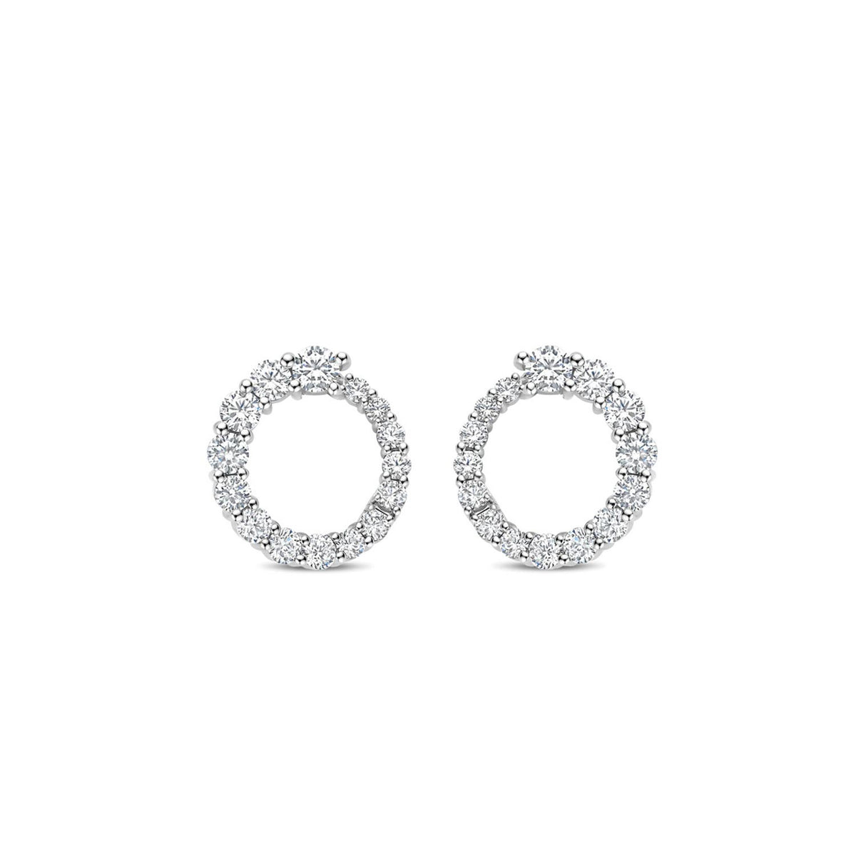 Ti Sento Twisted Zirconia Earrings, Silver