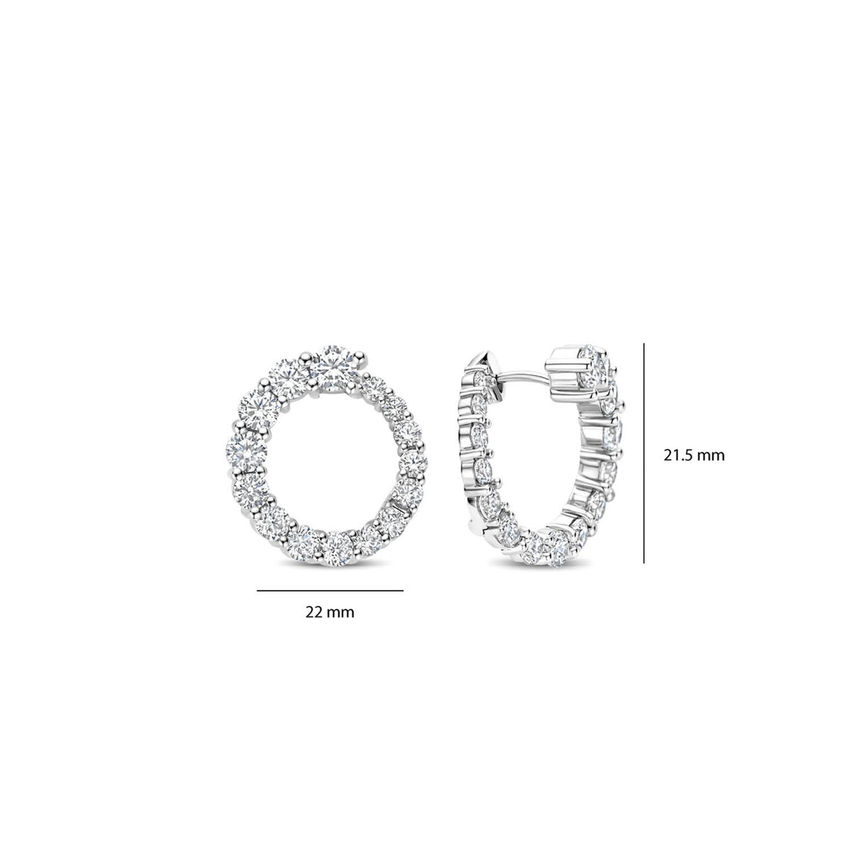 Ti Sento Twisted Zirconia Earrings, Silver