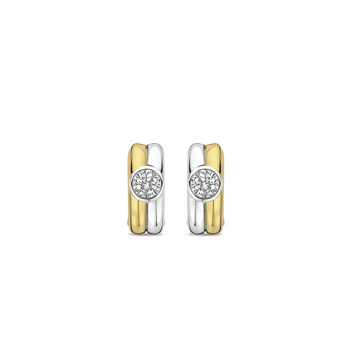 Ti Sento Two-Tone Double Hoop Earrings, Gold & Silver