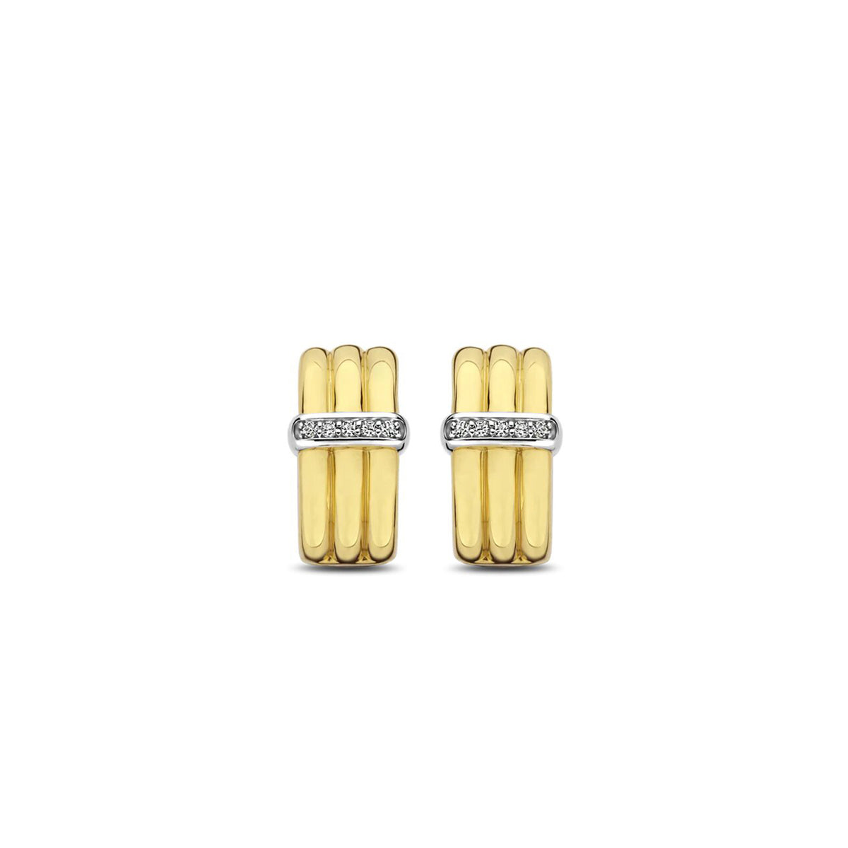 Ti Sento Two-Tone Triple Hoop Earrings, Gold & Silver