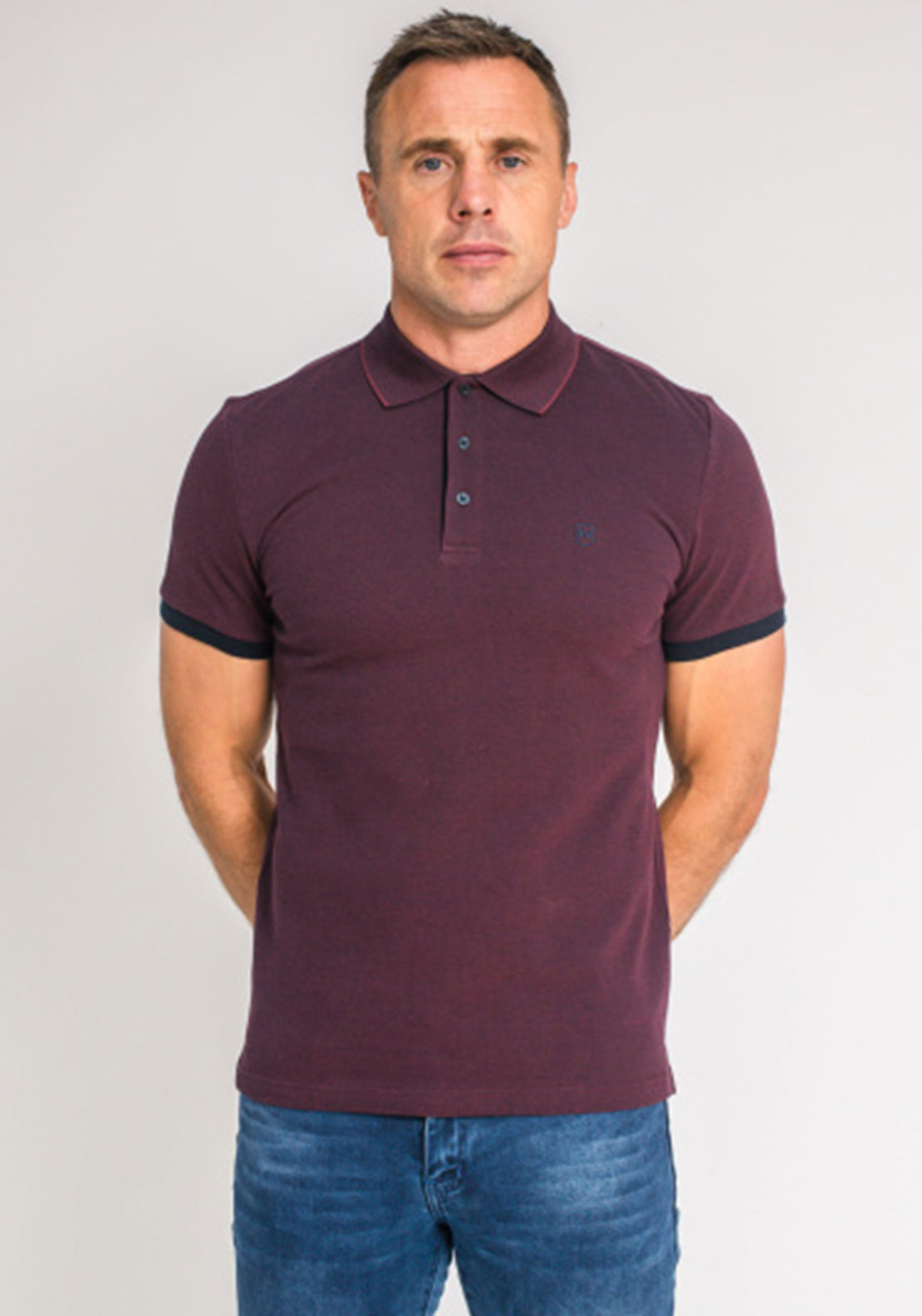 XV Kings by Tommy Bowe Dravers Polo Shirt, Wine & Navy