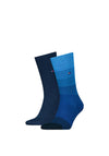 Tommy Hilfiger 2 Pack Block Stripe Socks, Blue