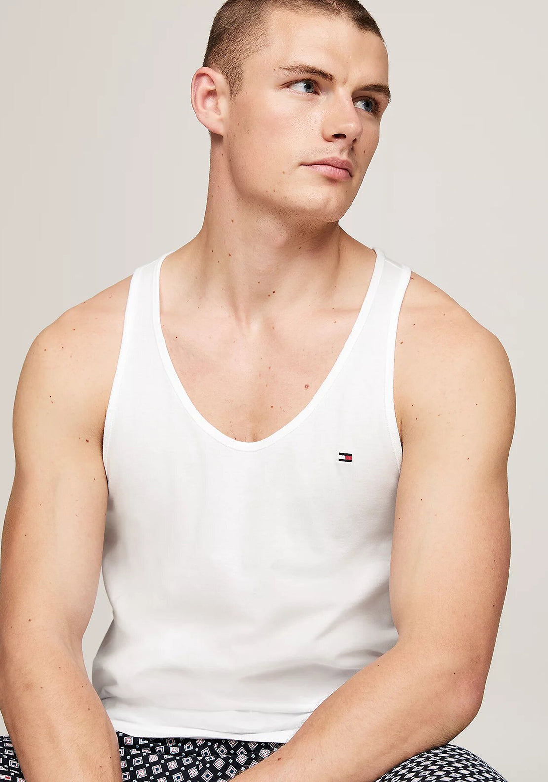 Tommy Hilfiger 3 Pack Signature Cotton Essentials Vest, White