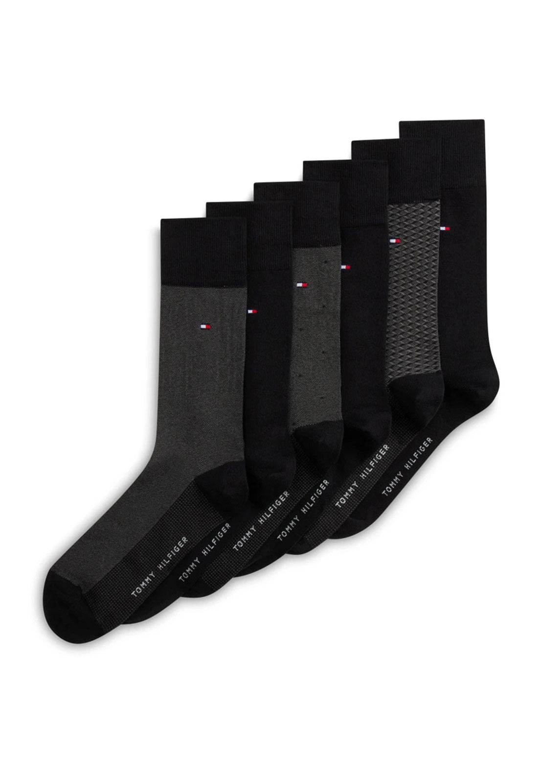 Tommy Hifiger 6 Pack Sock Gift Set, Black