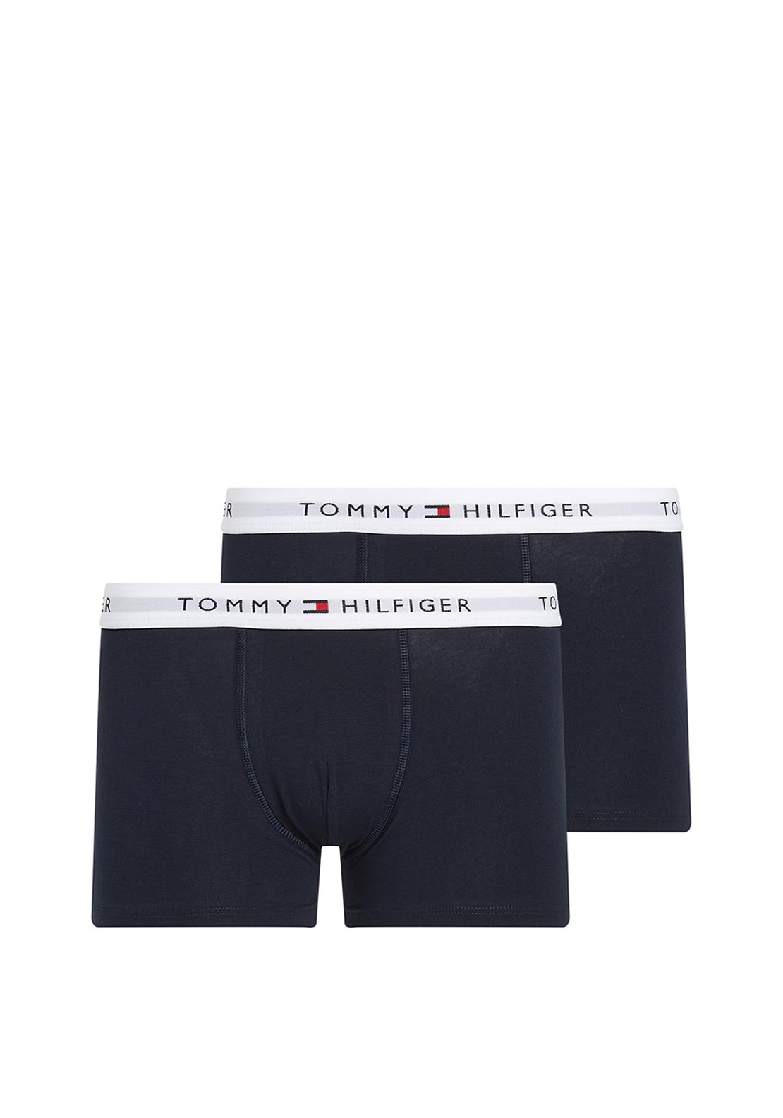 Tommy Hilfiger Boys 2 Pack Signature Logo Boxer, Navy