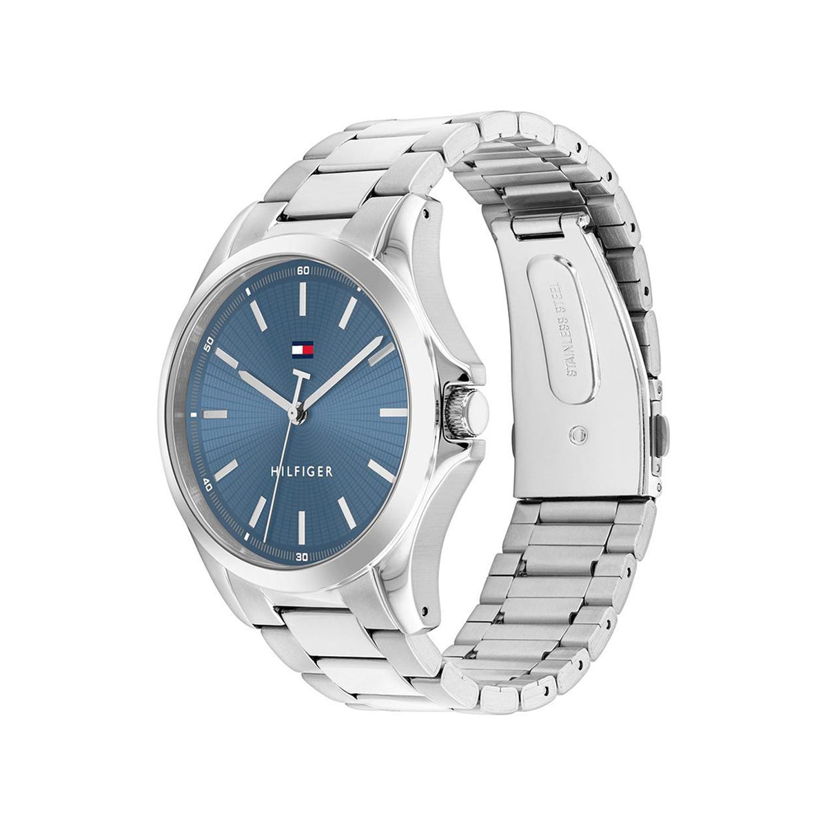 Tommy Hilfiger Men’s Bruce Watch, Silver & Blue