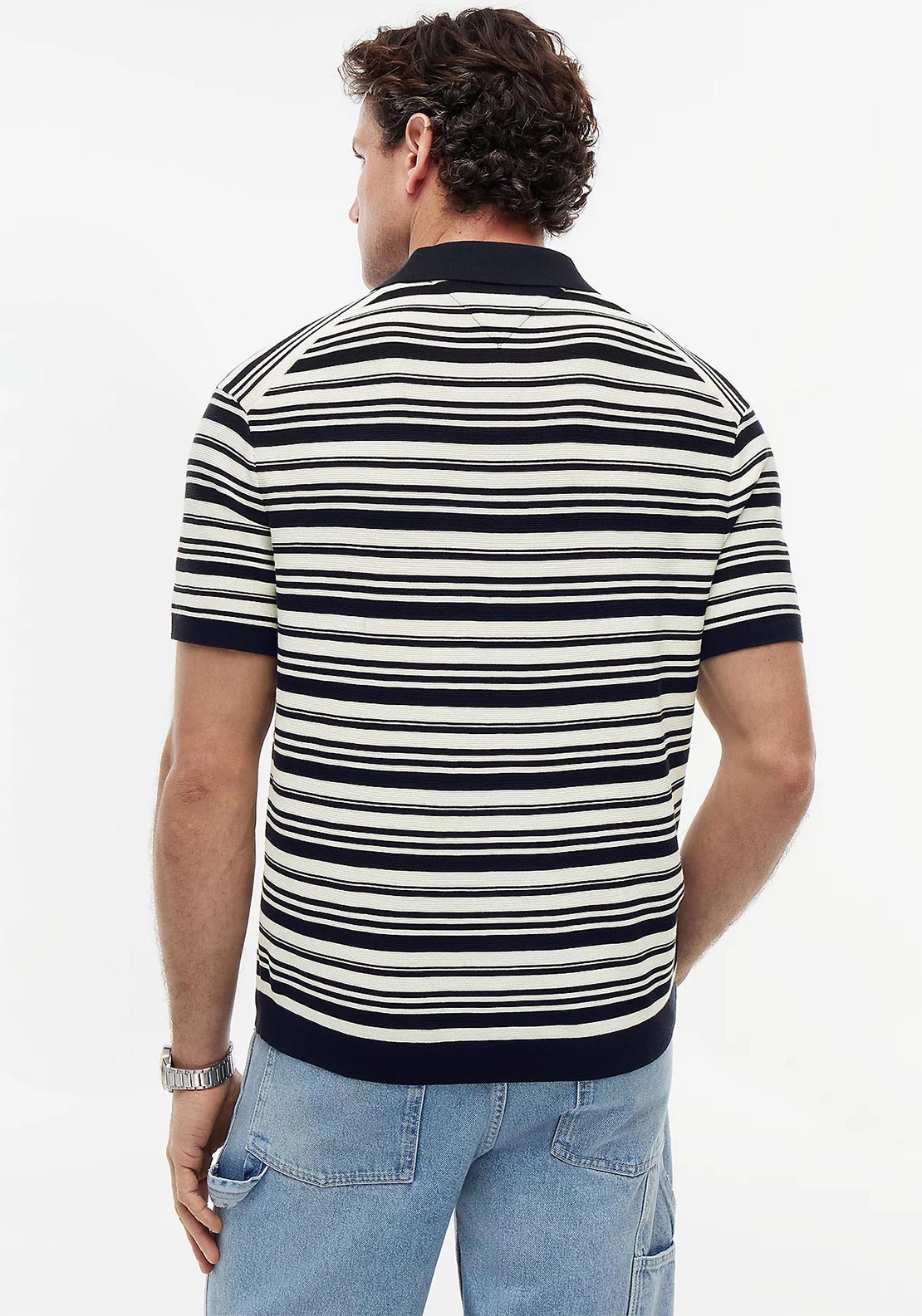 Tommy Hilfiger Cool Comfort Knit Polo Shirt, Navy & Ivory