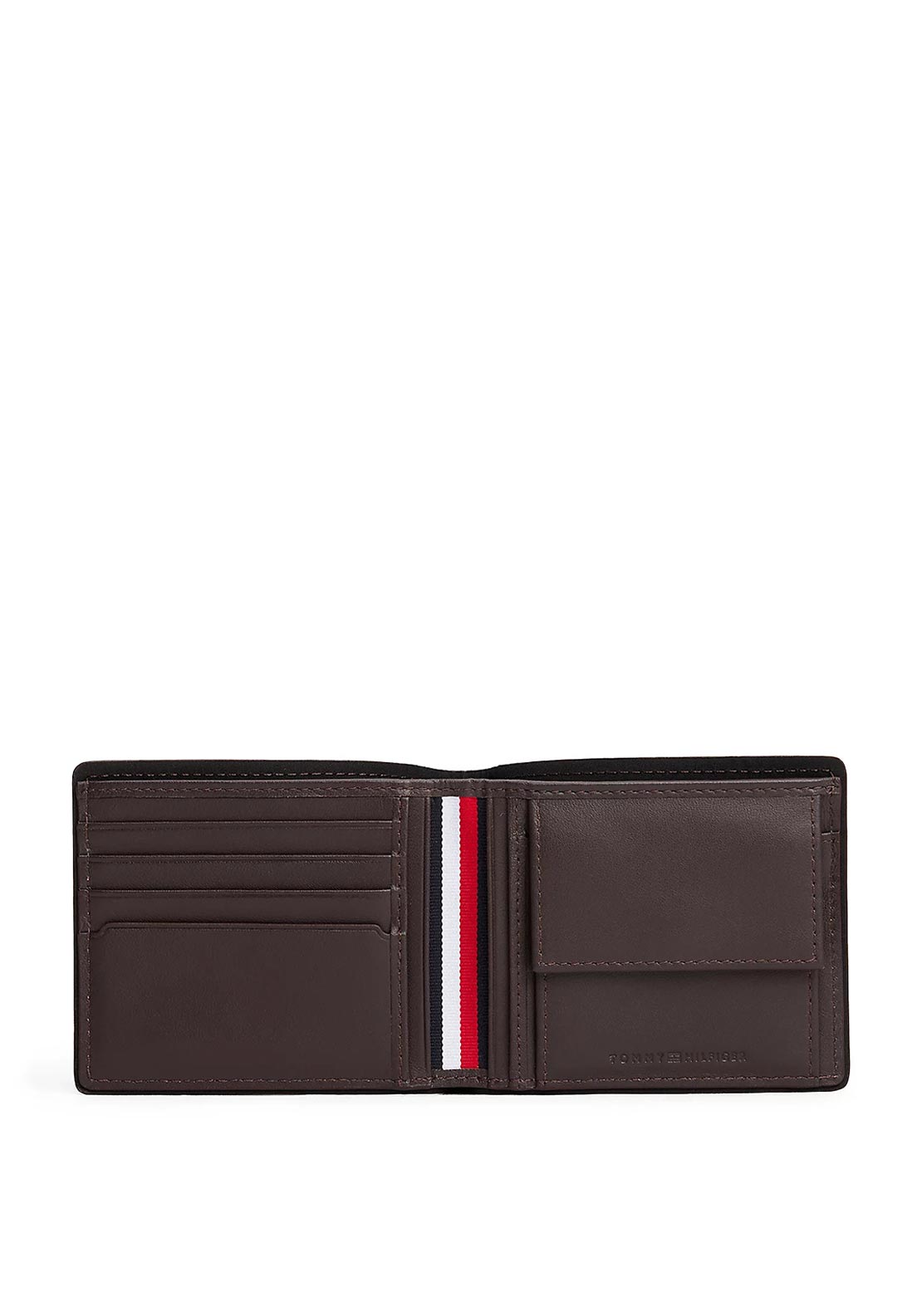 Tommy Hilfiger Corporate Leather Card & Coin Wallet, Coffee Bean Brown