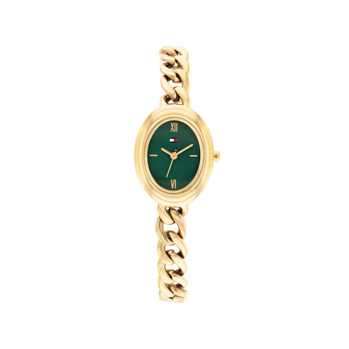 Tommy Hilfiger Ladies Demi Oval Watch, Gold & Green