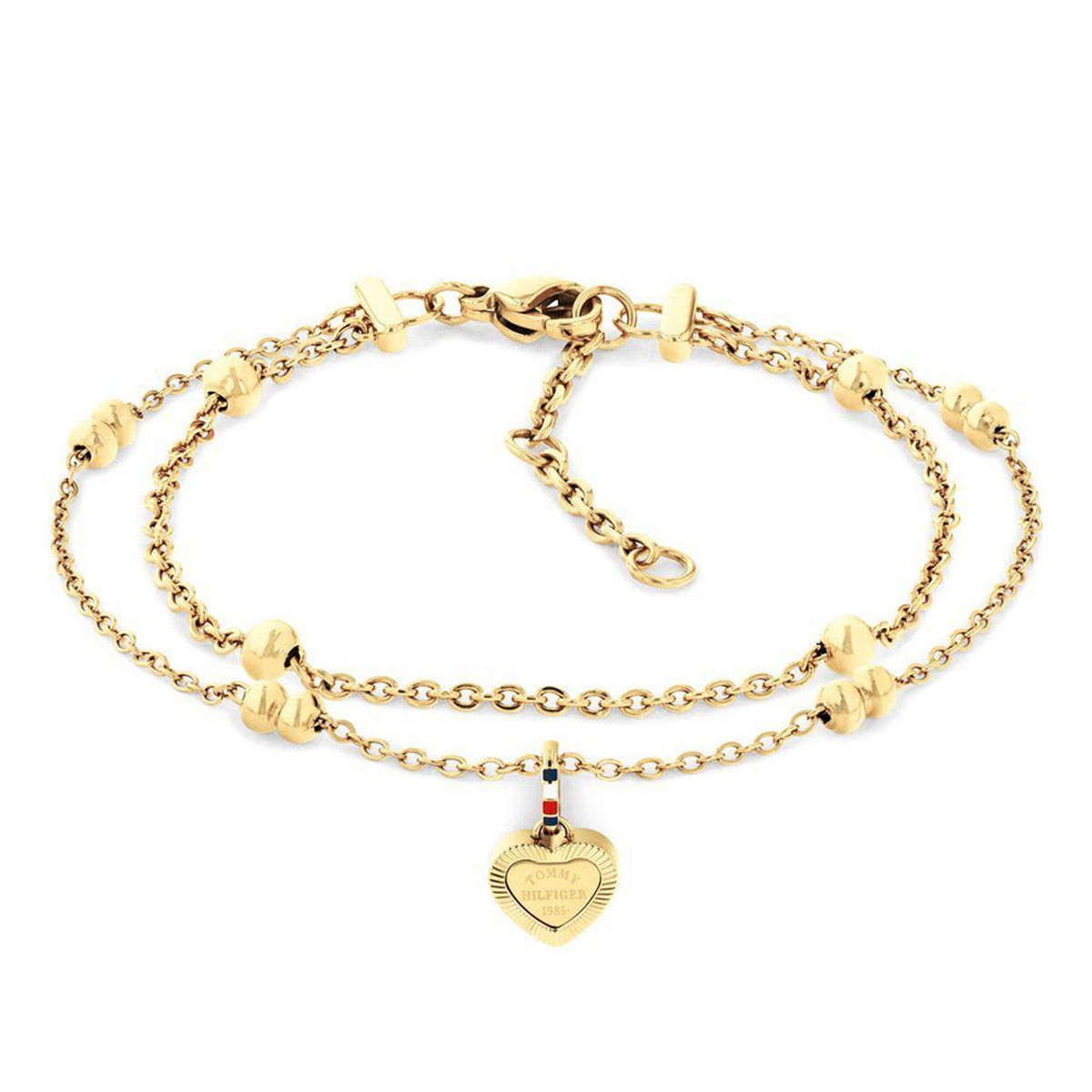 Tommy Hilfiger Double Chain Charm Bracelet, Gold