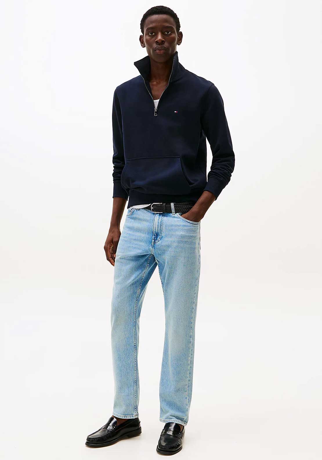 Tommy Hilfiger Essential Flag Quarter Zip Sweatshirt, Desert Sky