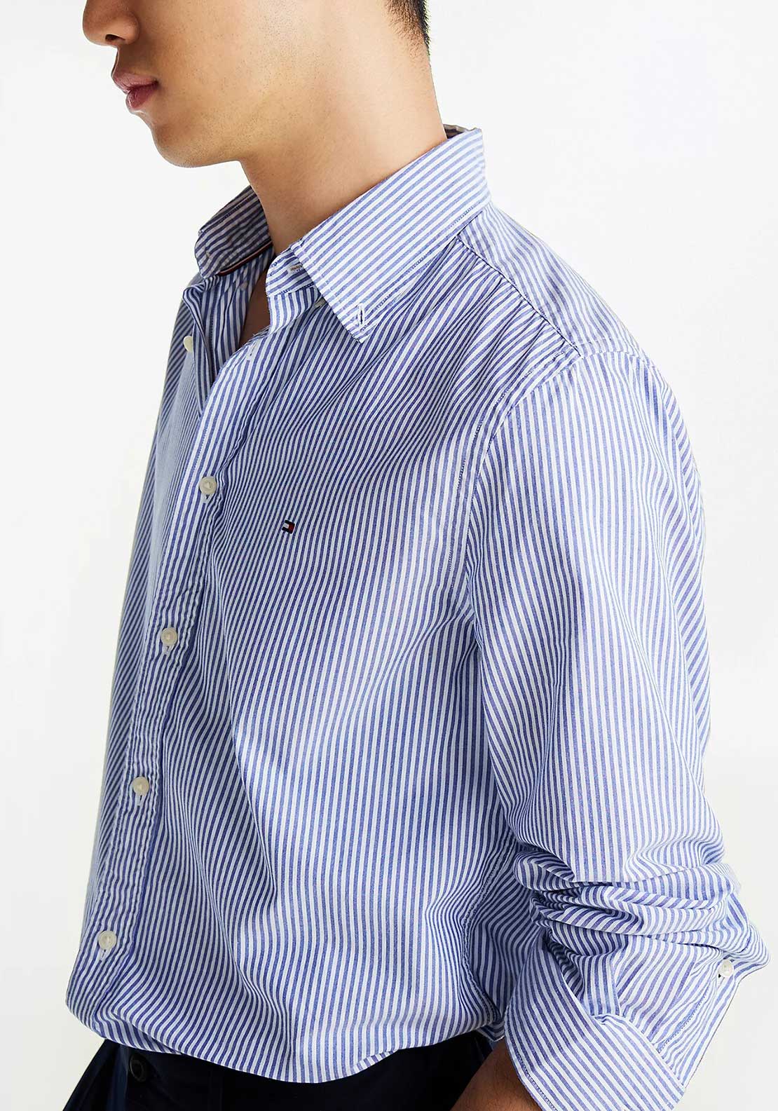 Tommy Hilfiger Flex Stripe Poplin Shirt, Wedge Blue