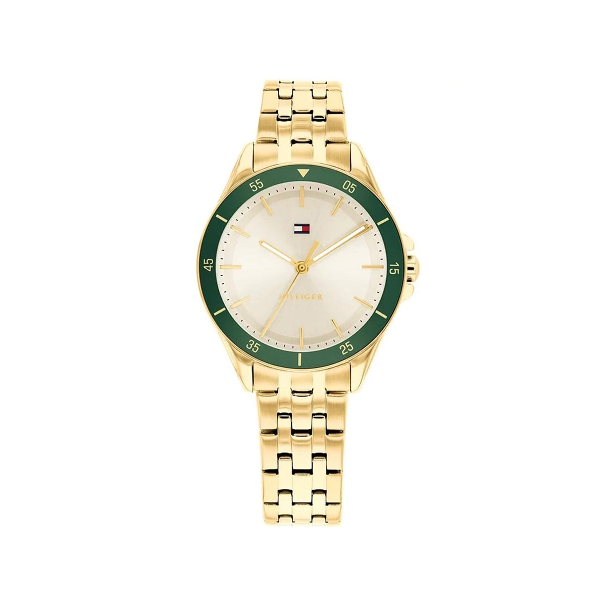Tommy Hilfiger Ladies Jade Watch, Gold & Green