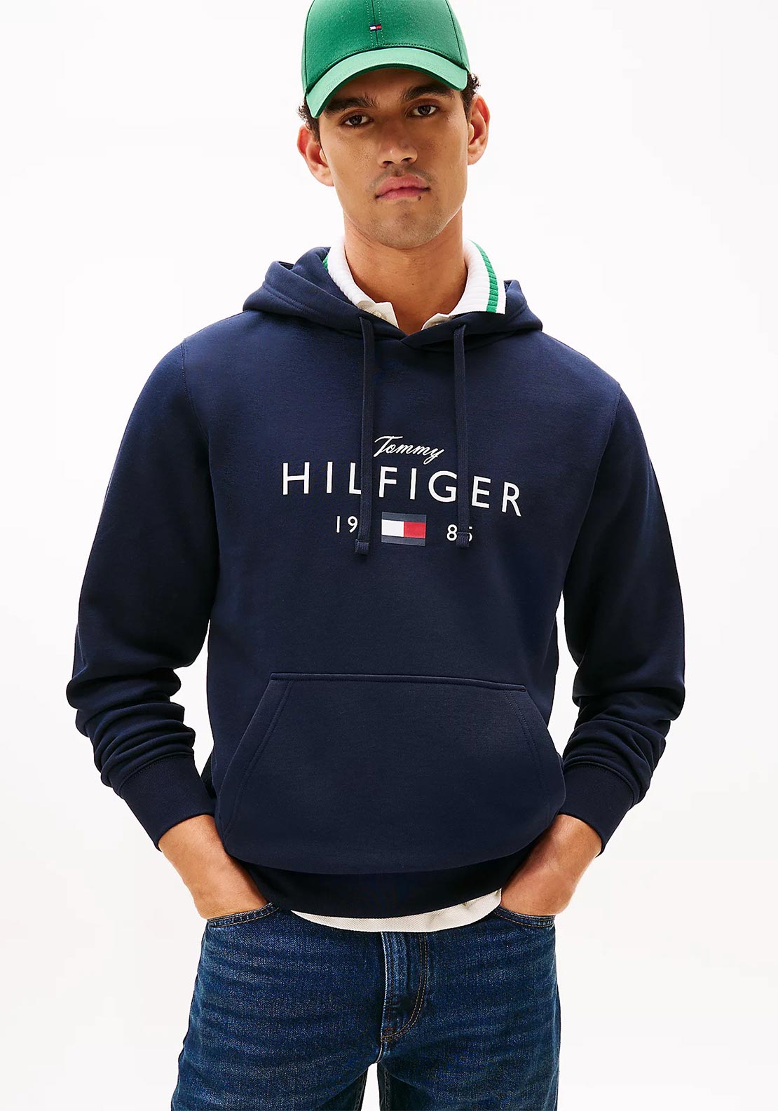Tommy Hilfiger Logo Graphic Flex Hoodie, Navy