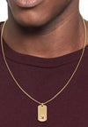 Tommy Hilfiger Men’s Iconic Stripe Flag Necklace, Gold