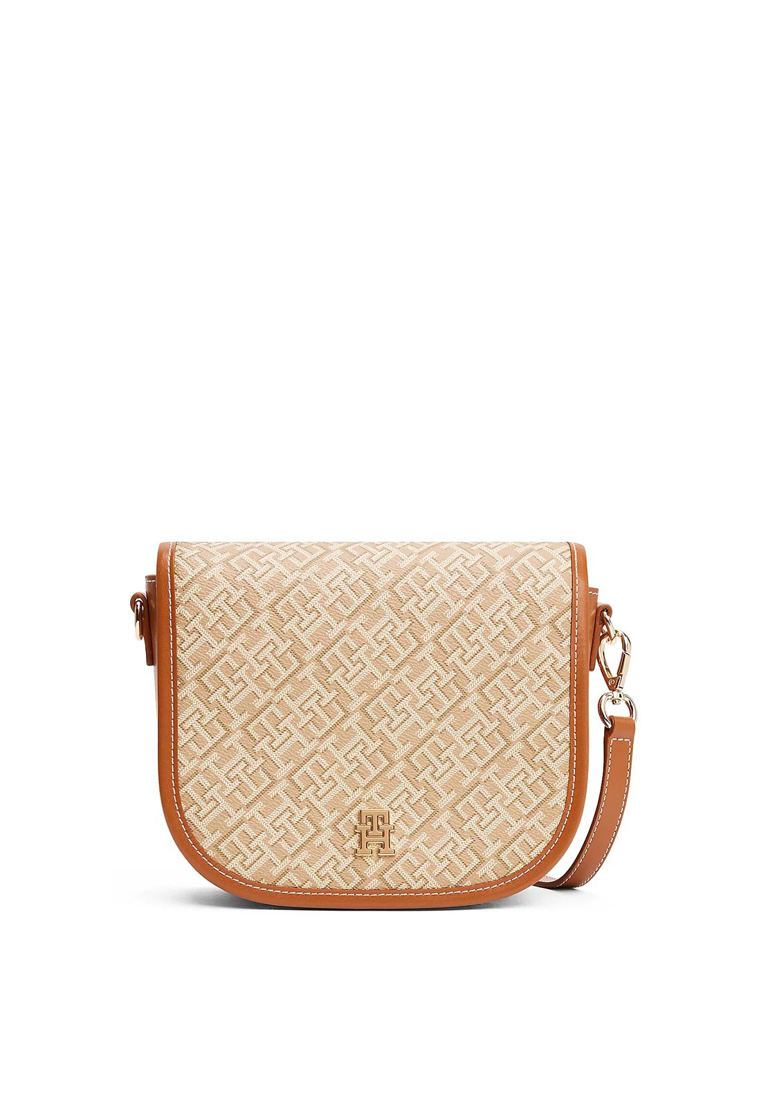 Tommy Hilfiger Monogram Saddle Crossbody Bag, Warm Beige