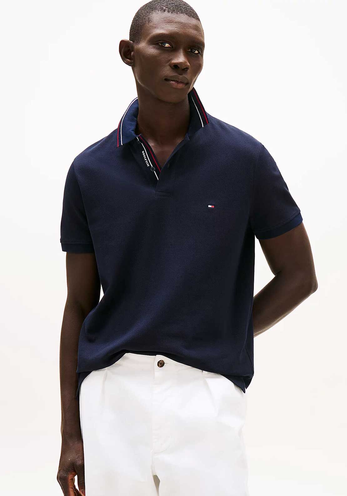 Tommy Hilfiger Tipped Collar Polo Shirt, Desert Sky McElhinneys