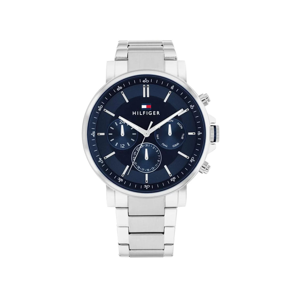 Tommy Hilfiger Men’s Tyson Watch, Silver & Navy