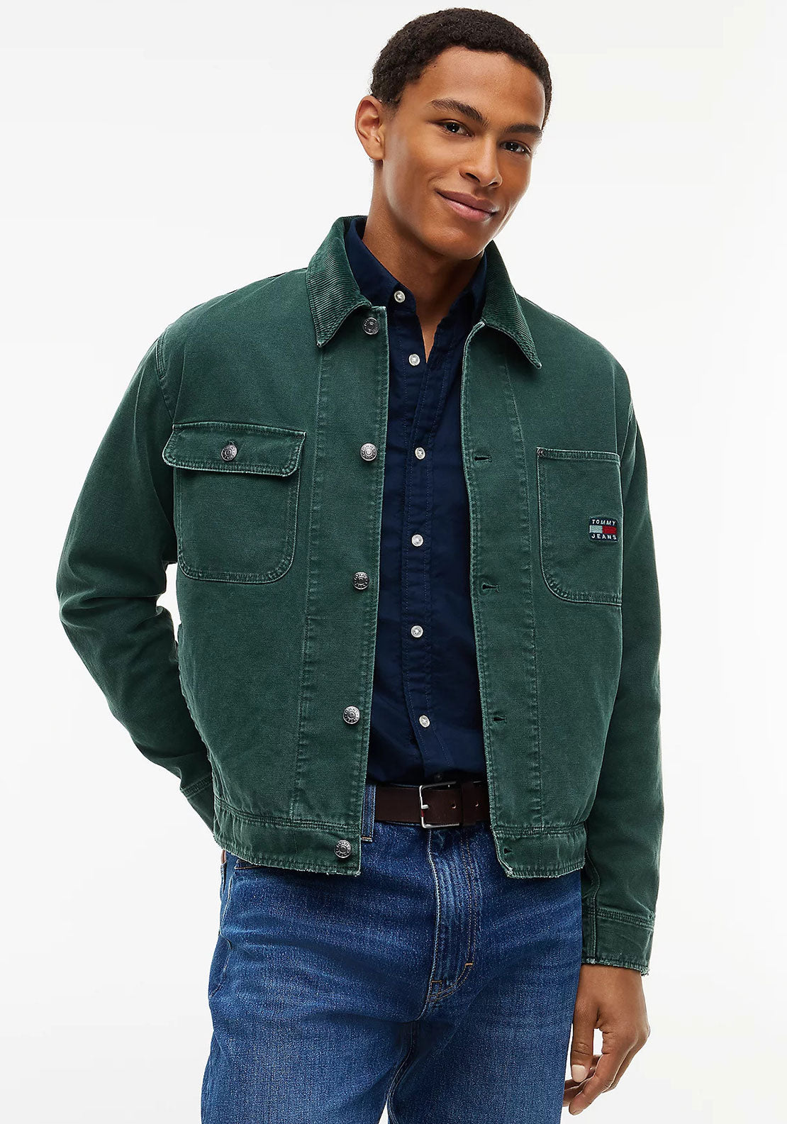 Tommy Jeans Cord Collar Utility Jacket, Velvet Green