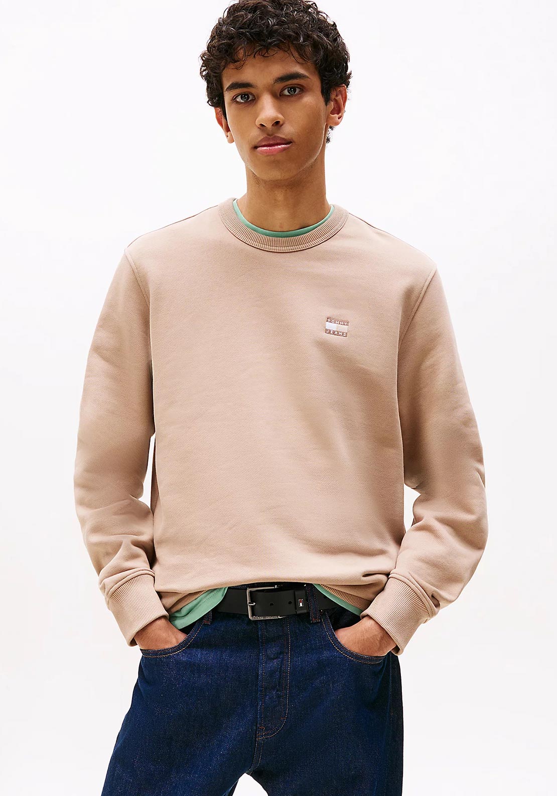 Tommy Jeans Tonal Badge Sweatshirt, Beige