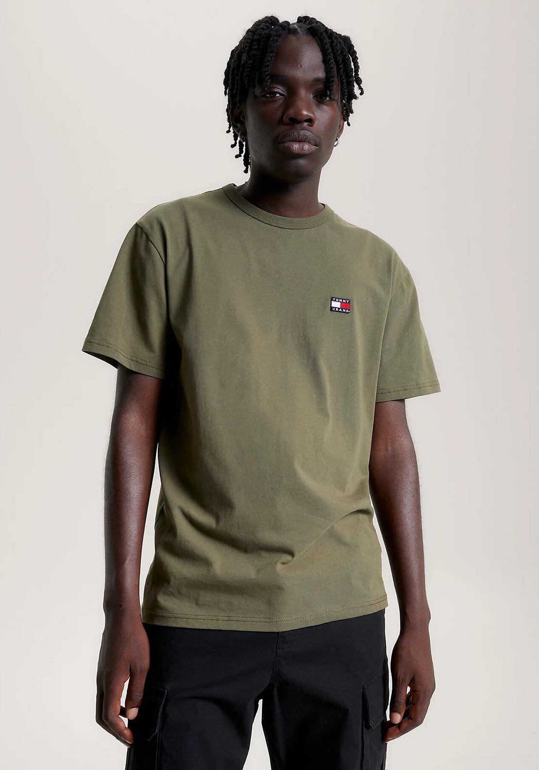 Tommy Jeans Green XS Olive Badge T-Shirt, - McElhinneys