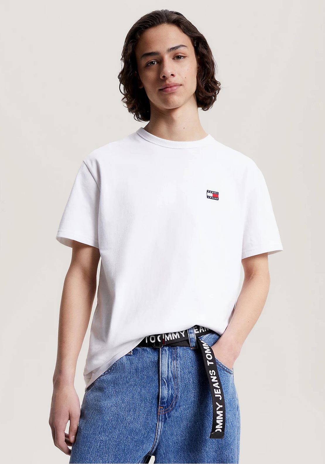 Tommy Jeans XS Badge White T-Shirt, McElhinneys 