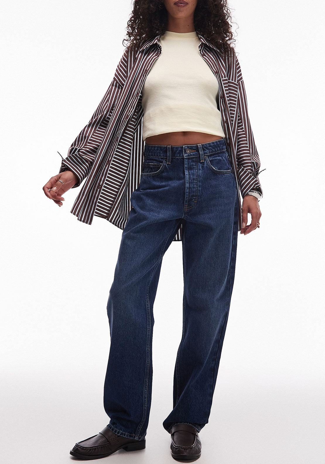 Column Jeans Topshop Mid Blue Straight Leg Jeans TOPSHOP Yvonne