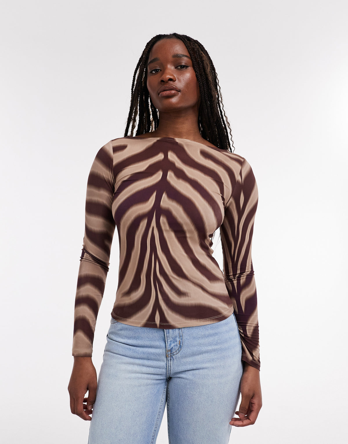 TOPSHOP Ivika Long Sleeve Top, Wine
