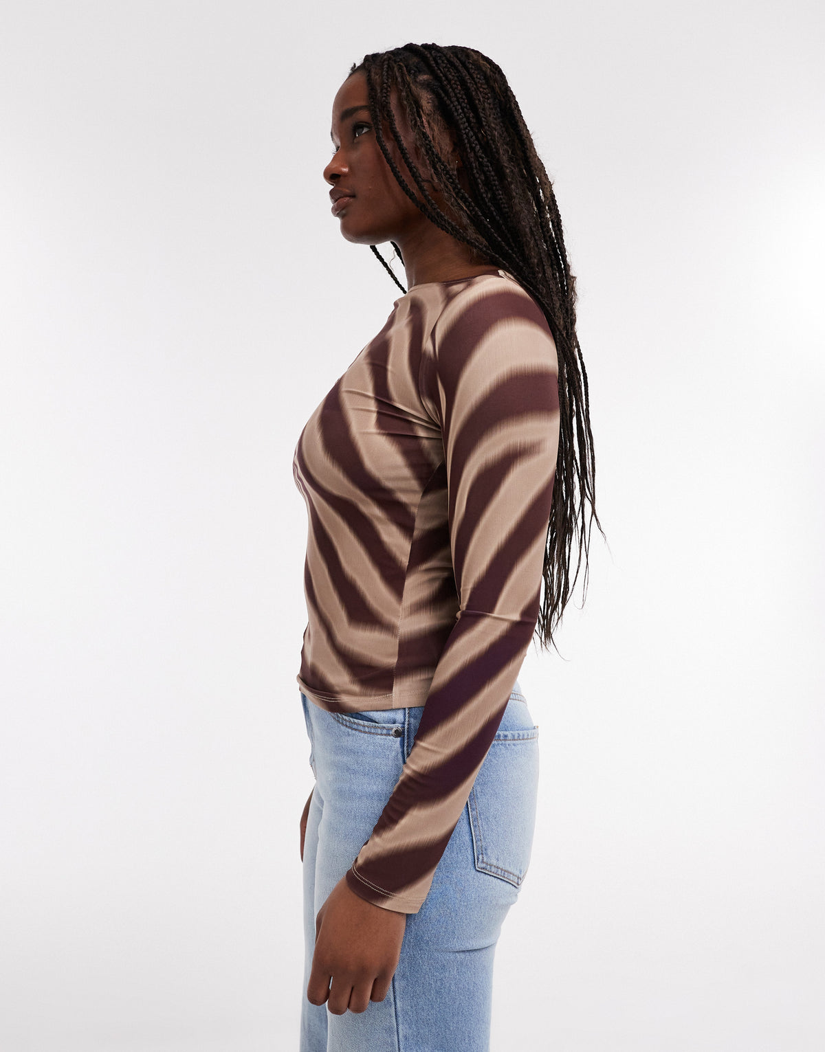 TOPSHOP Ivika Long Sleeve Top, Wine