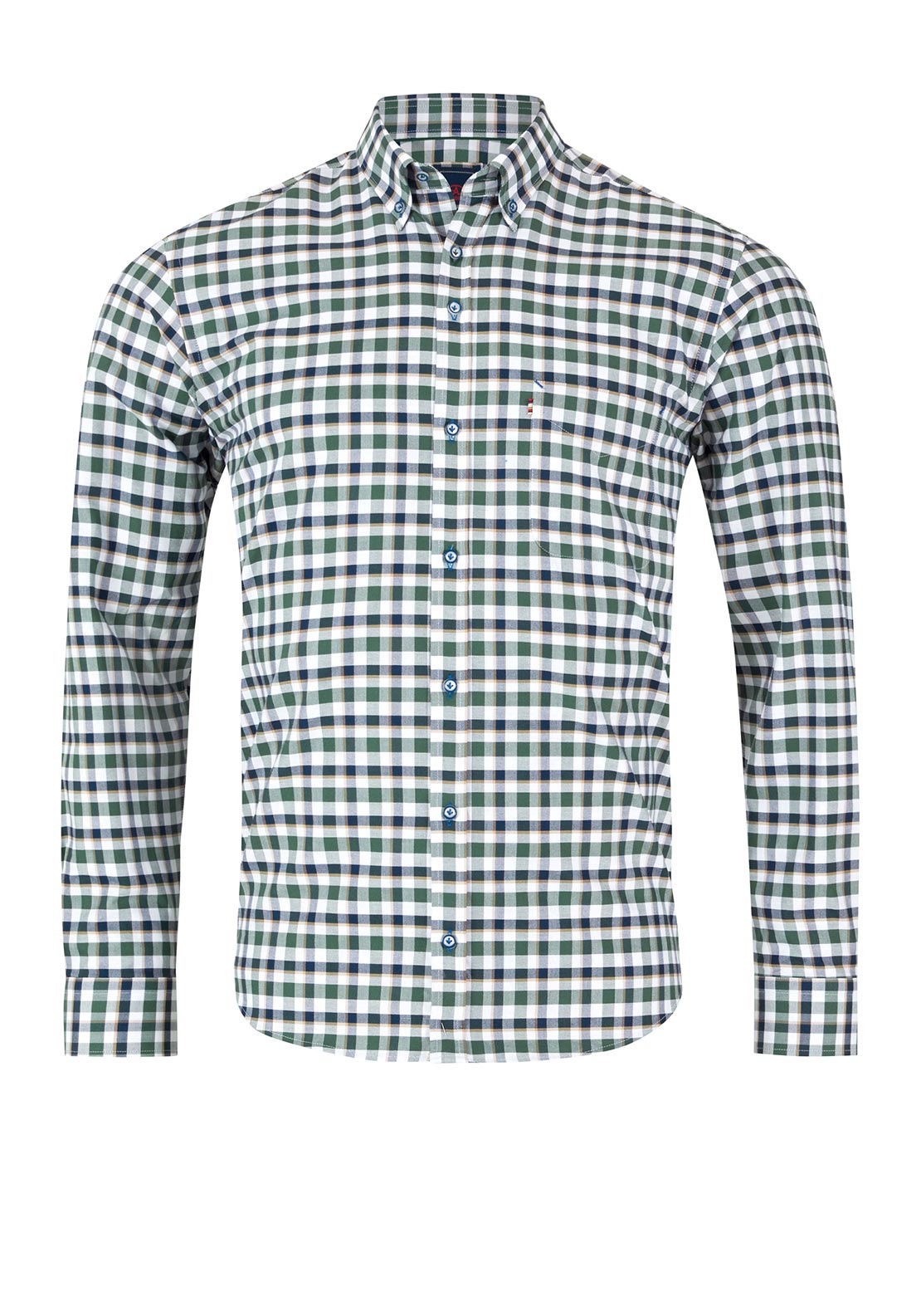 Andre Texas Long Sleeve Check Shirt, Green Multi