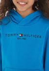 Tommy Hilfiger Kids Established Essentials Logo Hoodie, Cerulean Aqua