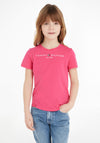 Tommy Hilfiger Older Girls Essentials Shirt Short Sleeve T-Shirt, Hot Magenta