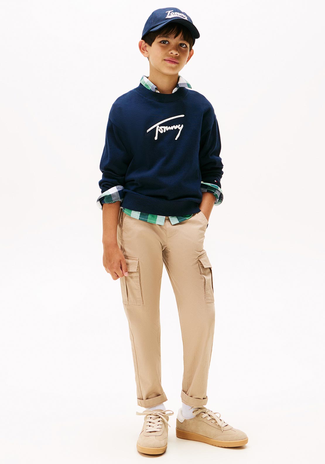 Tommy Hilfiger Boy Varsity Knit Long Sleeve Sweater, Navy