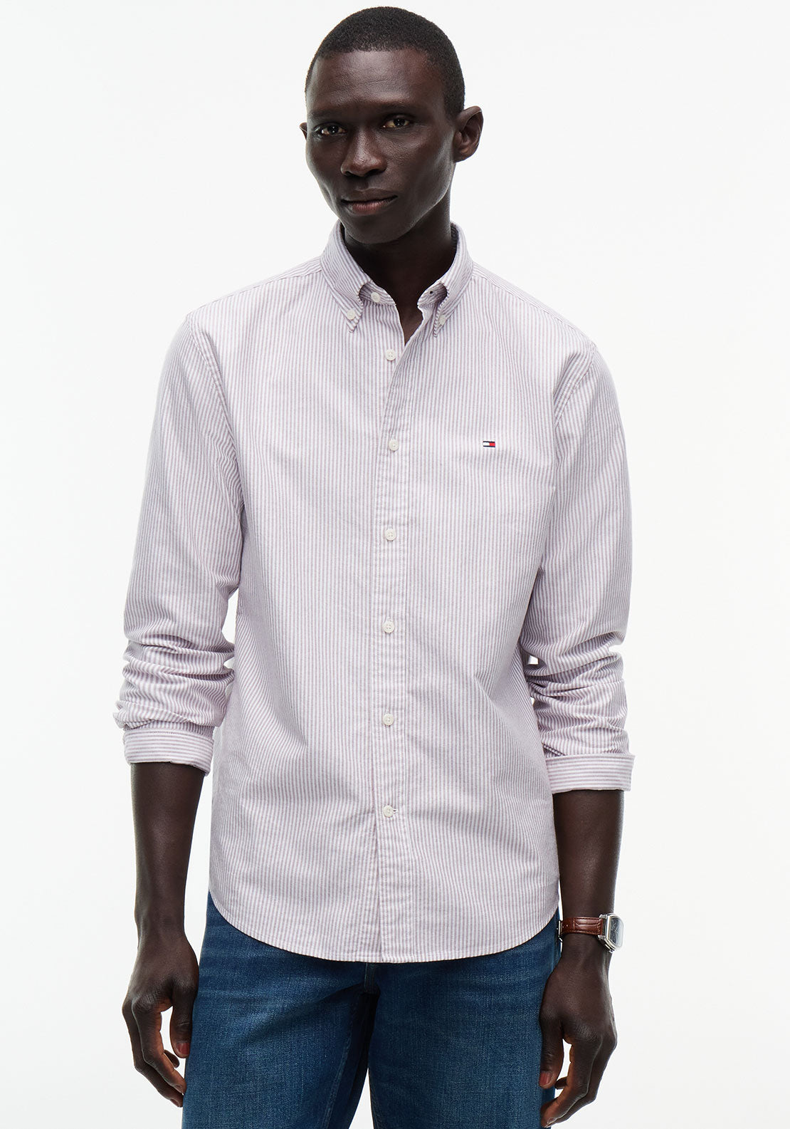 Tommy Hilfiger Heritage Stripe Shirt, Burgundy & White