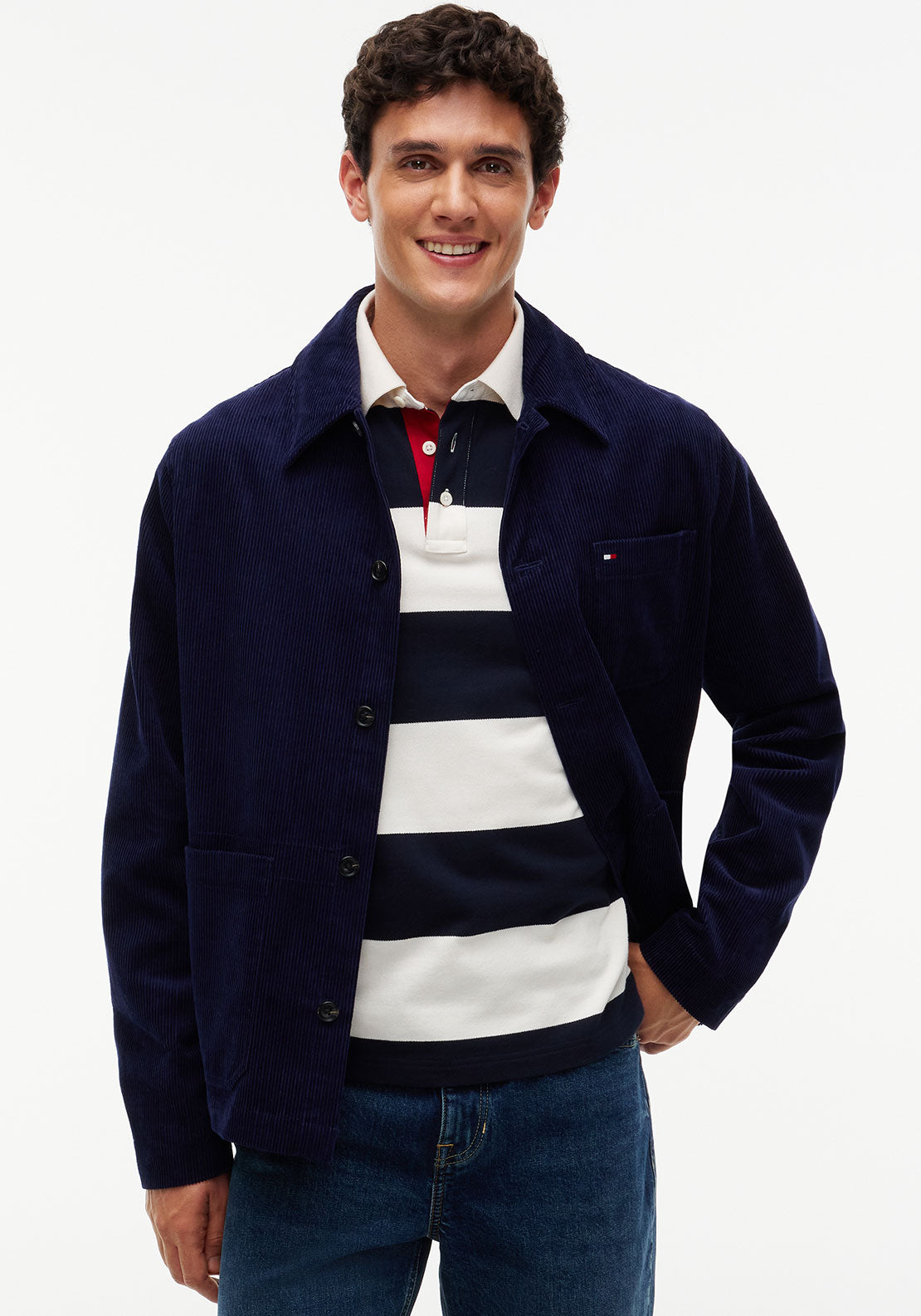 Tommy Hilfiger Relaxed Fit Corduroy Chore Overshirt, Imperial Navy