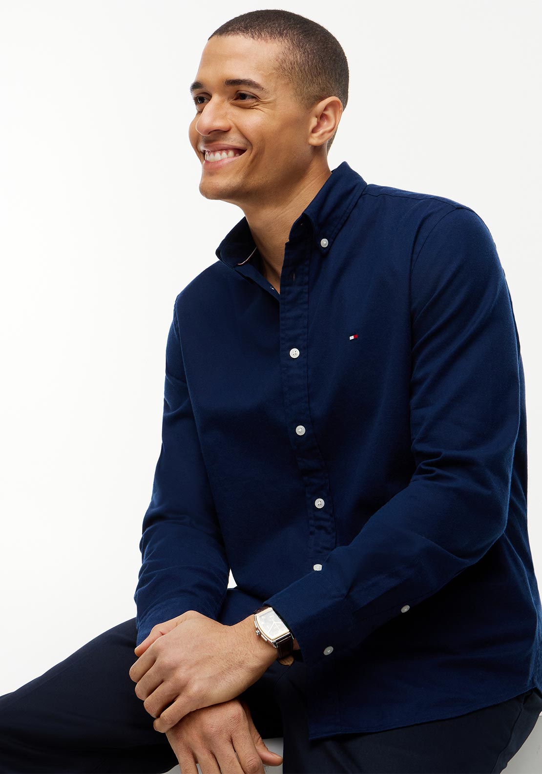 Tommy Hilfiger Flex Flannel Shirt, Carbon Navy