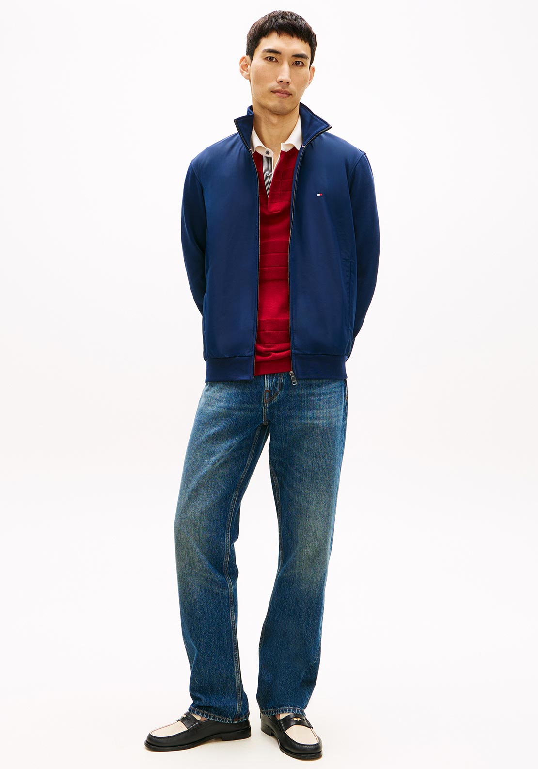 Tommy Hilfiger Essential Intecho Mix Full Zip Jacket, Carbon Navy